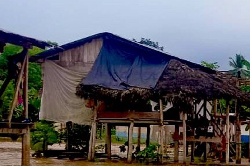 Imagen que permiten observar la magnitud de la crecida del río. Foto: Cortesía Sinaproc