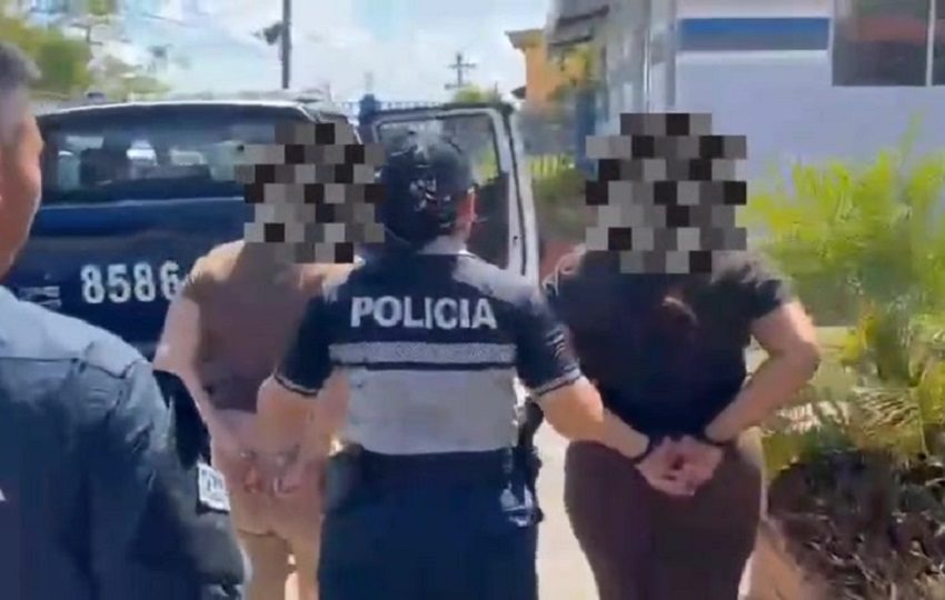 Entre los imputados figuran los dos hombres y las tres mujeres, de nacionalidades venezolana y colombiana.  Foto. Policía Nacional