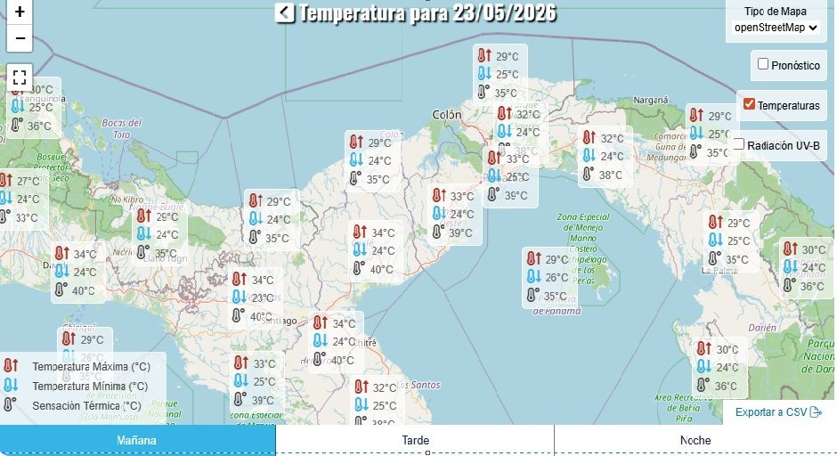 Temperaturas que se esperan para el sábado en horas de la mañana. Foto: Cortesía
