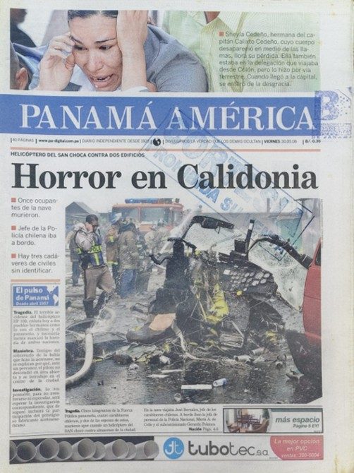 Portada con información del accidente. Foto: PA