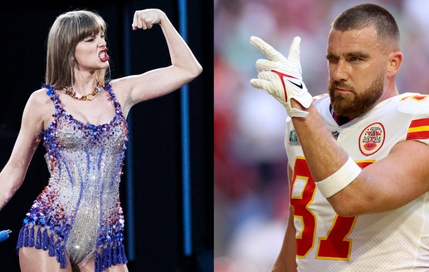El cantante estadounidense Taylor Swift y el jugador de Chiefs Travis Kelce. Foto: EFE / Archivo