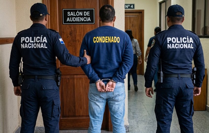 La condena fue dictada por los jueces tras escuchar el veredicto de culpabilidad emitido de forma unánime por un tribunal de juicio oral. Foto. Eric Montenegro. IA