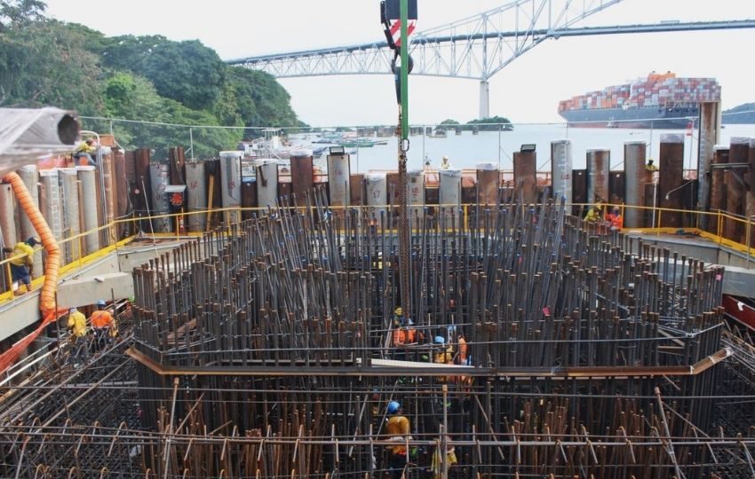 Trabajos en el Cuarto Puente sobre el Canal de Panamá. Foto: Cortesía