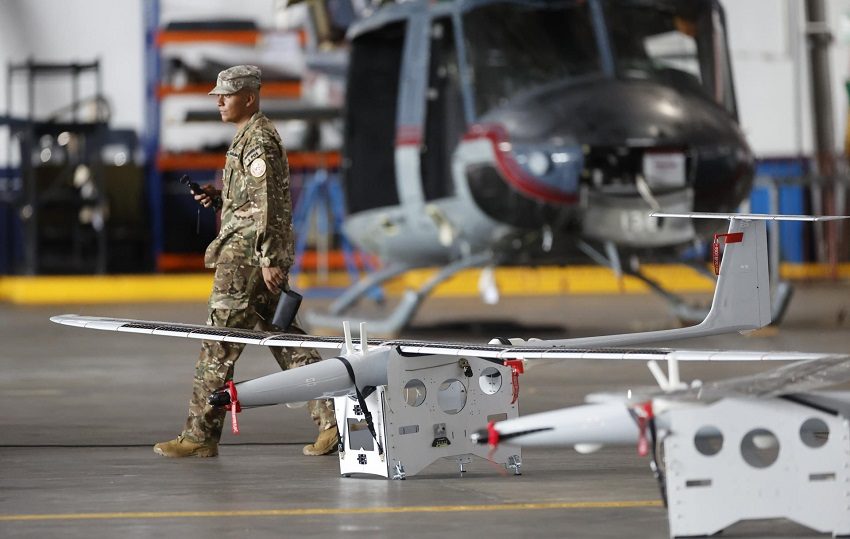 Drones, sistemas de aeronaves remotamente tripuladas (k1000), donados por Estados Unidos. Foto EFE