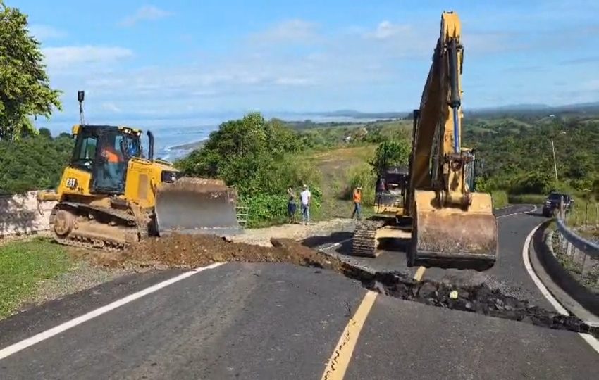 MOP trabaja en las vías afectadas. Foto: Cortesía 