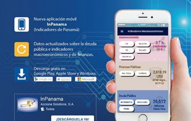  La aplicación "InPanamá" ofrece información macroeconómica, fiscal y de deuda pública.