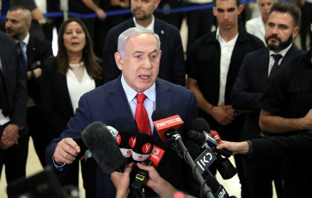 Benjamin Netanyahu en la Knesset (parlamento israelí) después del voto para disolver el parlamento israelí. EFE.