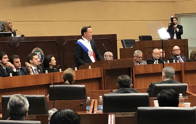 "Estoy en paz por haber cumplido mis promesas", dijo presidente Juan Carlos Varela. Foto: Presidencia de Panamá.