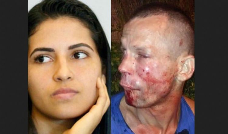 Polyana Viana le destrozó el rostro al supuesto delincuente. Foto @danawhite