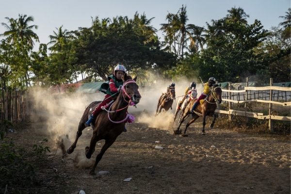 Niños jockeys son clave para las carreras de caballos en Bima, Indonesia, donde compiten niños desde los 5 años. (Adam Dean para The New York Times)