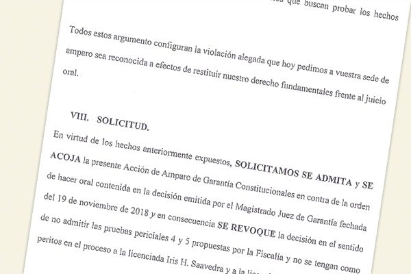 Amparo presentado por la defensa de Ricardo Martinelli.