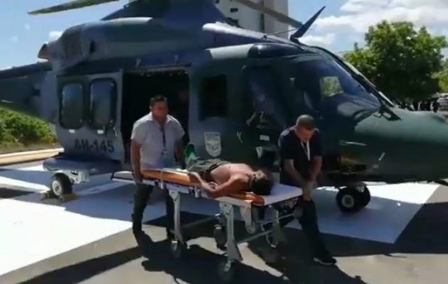 El traslado del ciudadano se dio en un helicóptero del Senan con matrícula AN-145 desde Cerro Pita en la Comarca Ngäbe Buglé hasta el helipuerto del hospital materno Infantil José Domingo de Obaldía a en David. Foto/Mayra Madrid