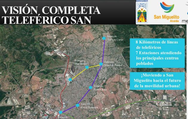 Teleférico beneficiará a 3 mil residentes del distrito de San Miguelito. Foto/Cortesía