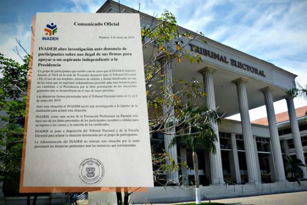 El Inadeh presentó la denuncia ante el Tribunal Electoral y se puso a disposición de la Fiscalía Electoral.  Twitter