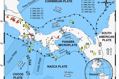 Estudio halla nuevas evidencias de placas que se introducen bajo Panamá desde direcciones opuestas
