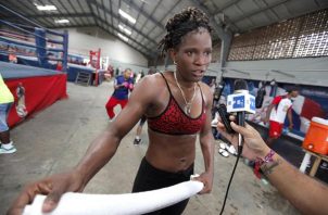 Imagen de archivo de la imagen la boxeadora olímpica panameña, Atheyna Bylon.
