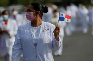 Enfermeras (os) marcharán hoy a la Presidencia exigiendo el pago de lo que le adeuda el Gobierno Nacional. Foto: Grupo Epasa