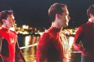 Tom Holland, Tobey Maguire y Andrew Garfield. Foto: Twitter
