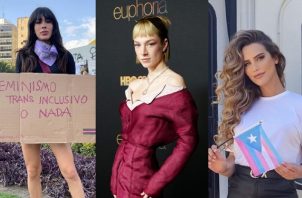 La modelo e 'influencer' Victoria Volkóva, la actriz Hunter Schafer y la ex Miss España Ángela Ponce. Fotos: Instagram
