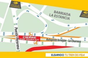 Se tiene planificado el cierre del margen central en la Autopista Arraiján-La Chorrera. Foto: Gráfico El Metro de Panamá 