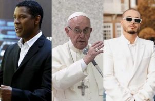 Denzel Washington, el Papa y J Balvin. Fotos: Archivo