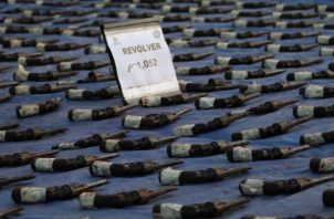 Se destruyeron 1,052 revólveres. Foto: Cortesía Ministerio de Seguridad