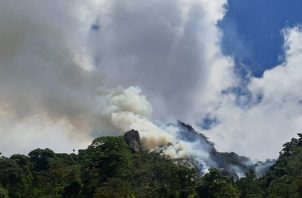 El incendio está fuera de los límites del Parque Internacional La Amistad. Foto: José Vásquez