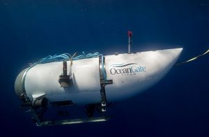 Fotografía facilitada por Ocean Gate que muestra el exterior de un submarino turístico, con capacidad para cinco personas, operado por la citada compañía. Foto: