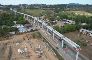 Avance de la Línea 3 por el distrito de Arraiján, a finales de junio. Foto: Cortesía Metro de Panamá