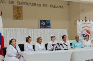 Las enfermeras realizaron una conferencia de prensa. Foto: Cortesía ANEP