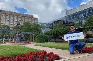 Moisés Chong estudia en la Universidad de Texas, gracias a las Becas Fulbright-Senacyt. Foto: Cortesía/Senacyt