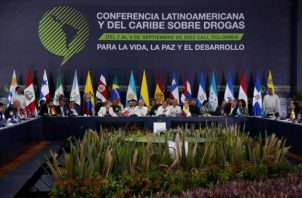 Vista general hoy de la Conferencia Latinoamericana y del Caribe sobre Drogas, en Cali. Foto: EFE