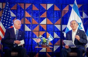 El presidente estadounidense Joe Biden y el primer ministro israelí Benjamin Netanyahu durante una conferencia de prensa conjunta en Tel Aviv