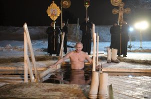 Putin durante la tradicional ceremonia, en una imagen de archivo. Foto: EFE