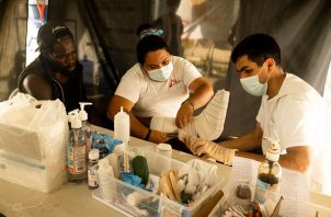 Los migrantes reciben atención médica a su llegada a Darién. Foto: Cortesía/MSF