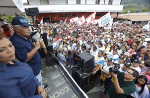 José Raúl Mulino tuvo una multitudinaria acogida en El Copé. Foto: Cortesía