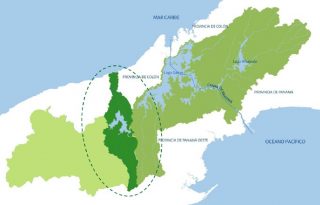 Ubicación geográfica del embalse que abarcará Panamá Oeste, Coclé y Colón.  Cortesía