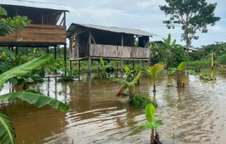 Así quedó esta comunidad de Bocas del Toro, luego de las lluvias de la madrugada del lunes. Cortesía