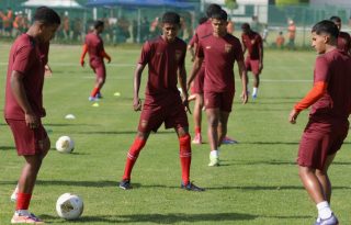 Jugadores de Panamá Sub-20 en los entrenamientos en México. Foto: FPF 