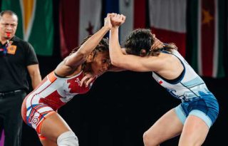 Yusneiry Agrazal ganó  bronce en la lucha libre, categoría de los 53 kilogramos, en los Juegos Suramericanos 2026. Foto COP