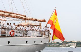 Llegada del Buque-Escuela de la Armada Juan Sebastián de Elcano. Foto: EFE / Ángel Colmenares
