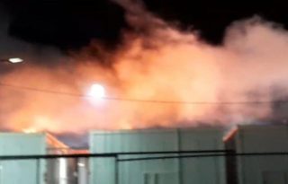 Incendio en la Estación Temporal de Recepción Migratoria de San Vicente. Foto: Cortesía