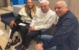 Luis Eduardo Camacho y Jessica Canto, junto al exmandatario. Foto: Redes Sociales