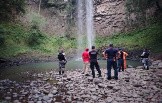 Uno de los puntos inspeccionados ha sido El Salto de Las Palmas, un sitio que el desaparecido solía frecuentar. Foto. Cortesía