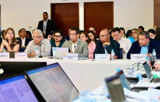 Representantes de partidos políticos legalmente constituidos que se opusieron a subir el financiamiento a los independientes. Foto: Cortesía TE