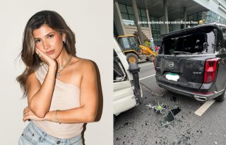 Valeria Rettally compartió fotos de cómo quedó su carro. Fotos: Instagram