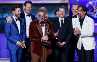 'The Studio', la comedia protagonizada por Seth Rogen, obtuvo 13 estatuillas en total. Foto: EFE / EPA / Allison Dinner