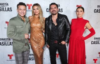 Raúl Méndez, Isabella Castillo, Iván Arana y María Fernanda Yepes. Foto: EFE / Telemundo Media