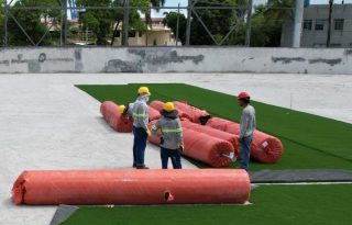 Trabajos en el Mariano Bula. Foto: Pandeportes