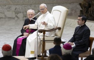 El papa Leon XIV durante el jubileo de este sábado 18 de octubre en el Vaticano. EFE